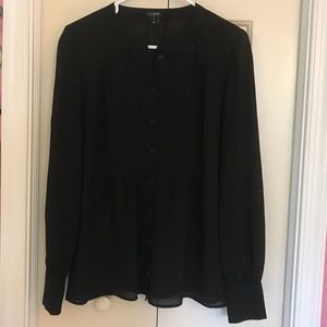 J. Crew Black Tuxedo Blouse Size 6 NWOT